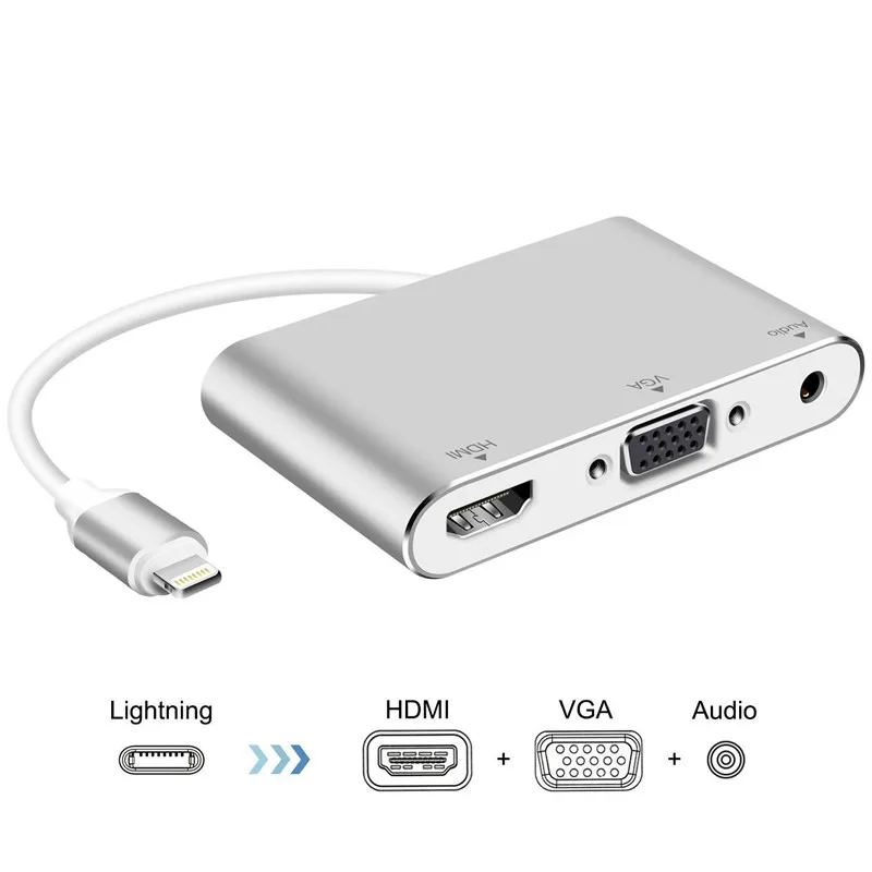 Адаптер Lightning/HDMI/VGA для IPhone X 8 7S 6S Plus 1080P|Переходники и адаптеры| |
