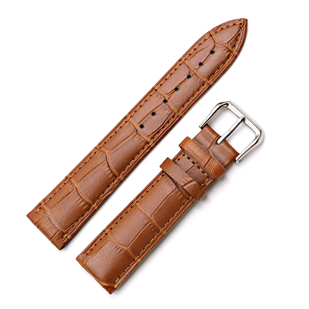 Ремешок кожаный для часов классический браслет с крокодиловой текстурой Rolex Omega