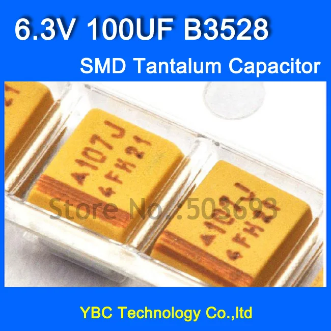 Бесплатная доставка 100 шт./лот 3528 SMD Танталовый конденсатор 6 3 V мкФ B3528 10%