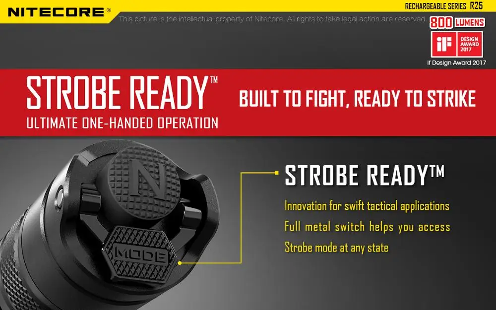Бесплатная доставка перезаряжаемый тактический фонарь NITECORE R25 CREE XP L HI V3 LED max.800LM