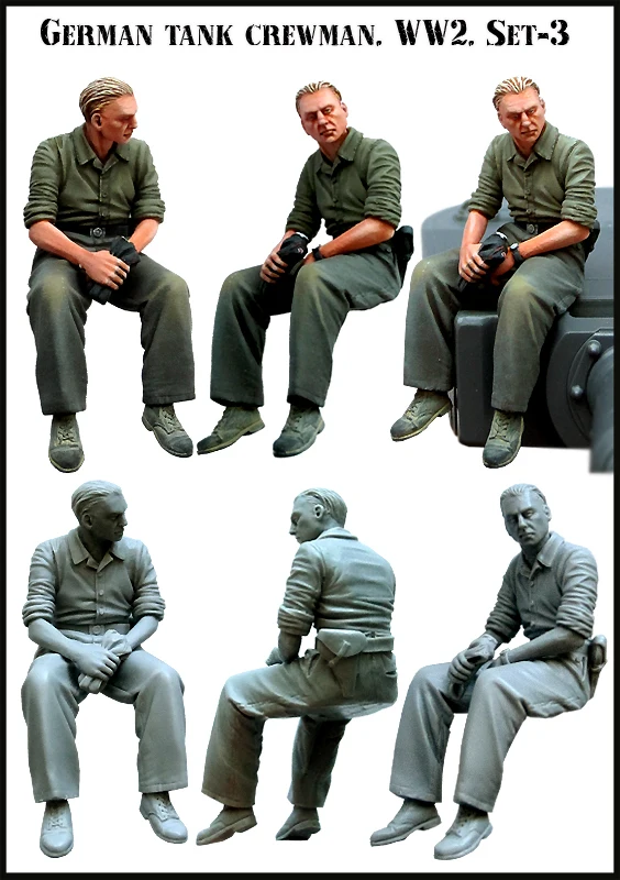 Полимерные фигурки модель 1/35 немецкая WW2. Член команды танка разобранный
