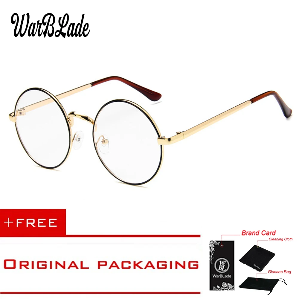 Женский модный круглый металлический оправа для очков прозрачные линзы