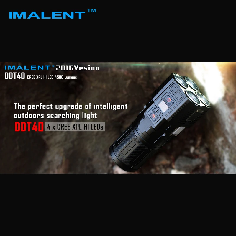 Новый IMALENT DDT40 OLED Intelligence Сенсорный CREE XPL ПРИВЕТ LED Прожектор 4500 Люмен Фонарик с 4 2600