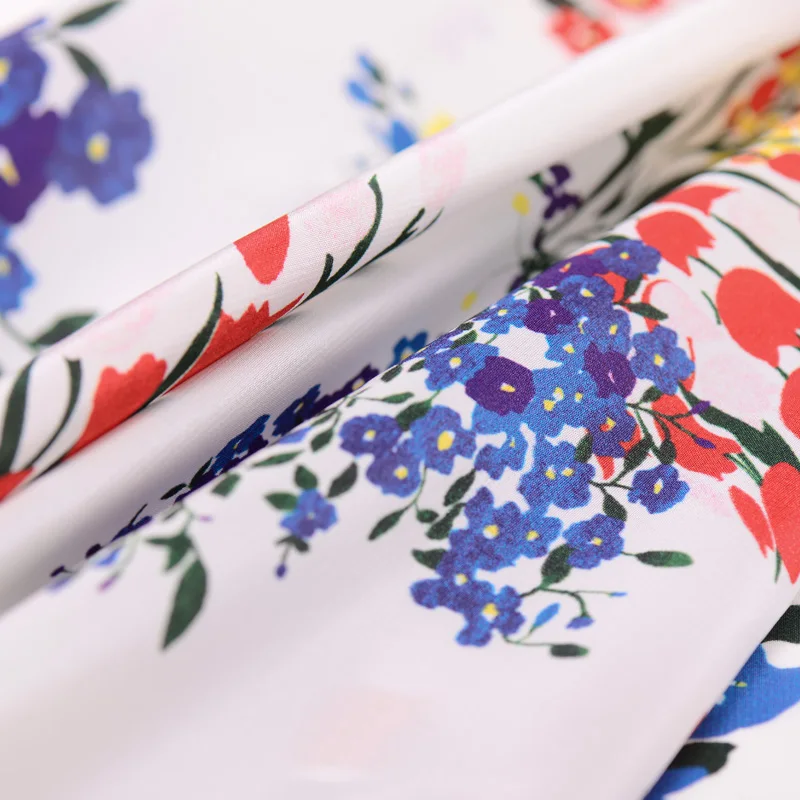 Шелковая ткань крепдешина индивидуальная с принтом модная для платья шелковая