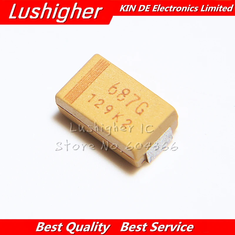 10 шт. D чехол типа 7343 мкФ 4V 680 687G SMD 687 точный танталовый конденсатор | Электронные