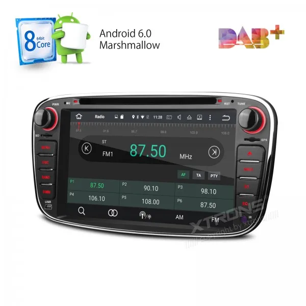 XTRONS 2 Din 7&quotAndroid 6.0 Octa-Core Car DVD Player with WiFi 4G CANbus Online Maps GPS Navigator for Ford Focus Mondeo S-Max |
