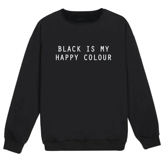 Skuggnas Black Is My Happy Color джемпер унисекс Funny Fun Tumblr Hipster Swag свитшот в стиле грандж