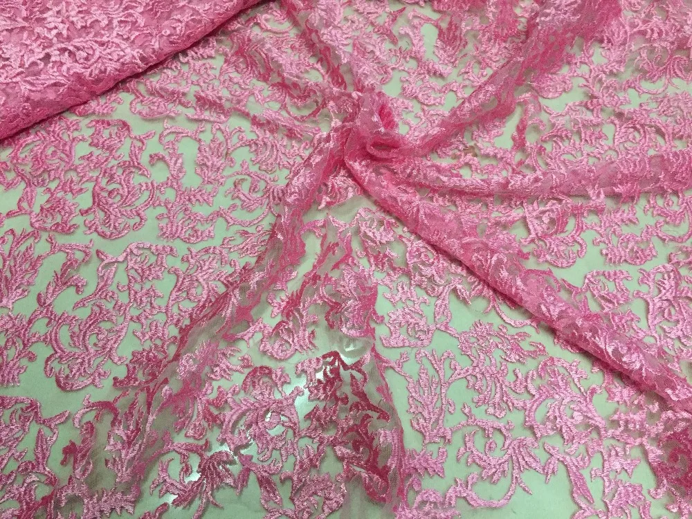 2016 Красный Вышивка конструкции полиэстер кружева африканских тюль последние