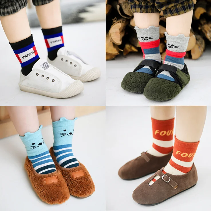 5 пар/лот Детские хлопковые носки для детей ясельного возраста короткие