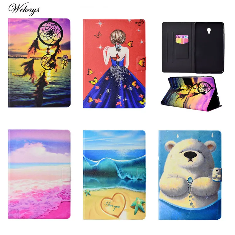 

Wekays Fashion Cartoon Case Cover Bear Girl For Samsung Galaxy Tab A 8.0 T380 T385 2017 8.0 inch Funda cases Leather Stand Shell