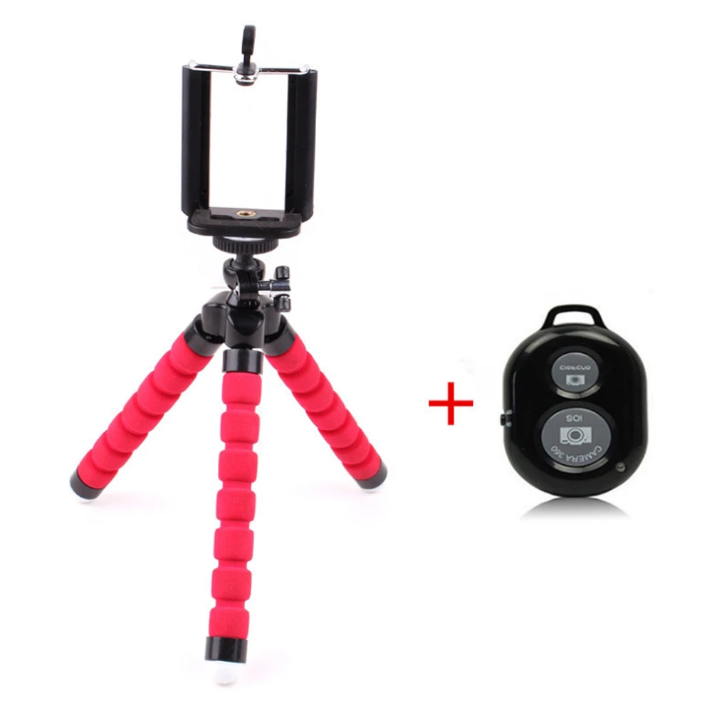 Red 3 in 1 3в1 держатель для телефона Гибкий Кронштейн для штатива Осьминог селфи расширяющаяся подставка крепление монопод Аксессуары для укладки для мобильного телефона - Цвет: Red 3 in 1