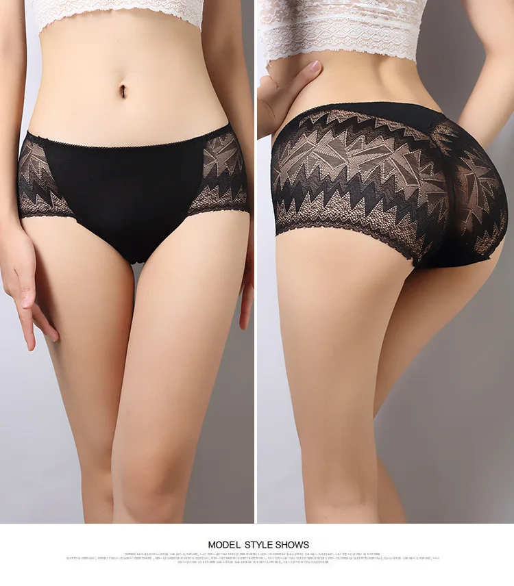 2017 Hot sale Women's Sexy Full Lace Panties With Big Size S-XL High-Crotch Transparent Floral Bow Briefs Underwear Culotte Femm |