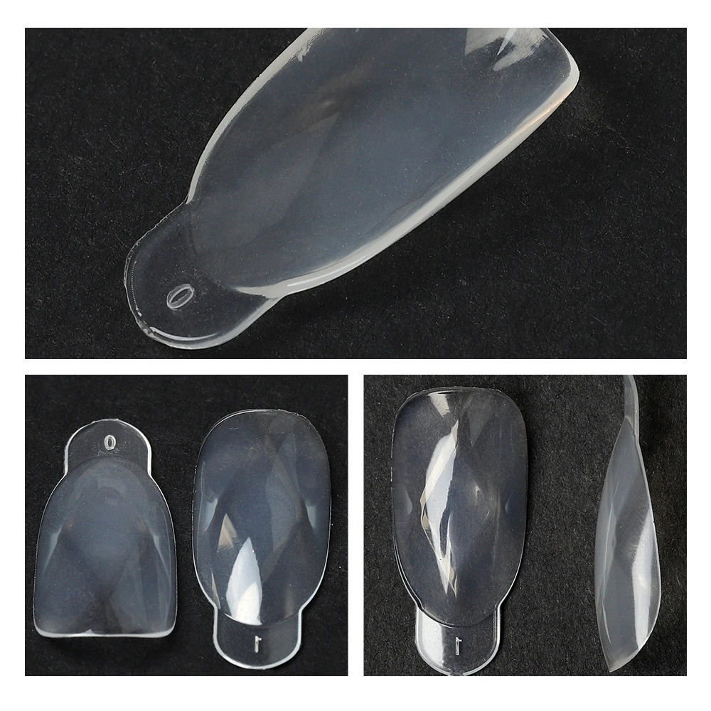 Diamond Crystal Dual Form Mold For Nail Art 120pcs/box Finger Extension Acrylic Tips UV Gel Extended Manicure Salon Set French
