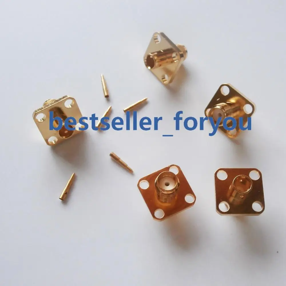 5x Connector RPSMA female plug 4-holes flange solder RG402 0.141&quot Semi-rigid | Обустройство дома