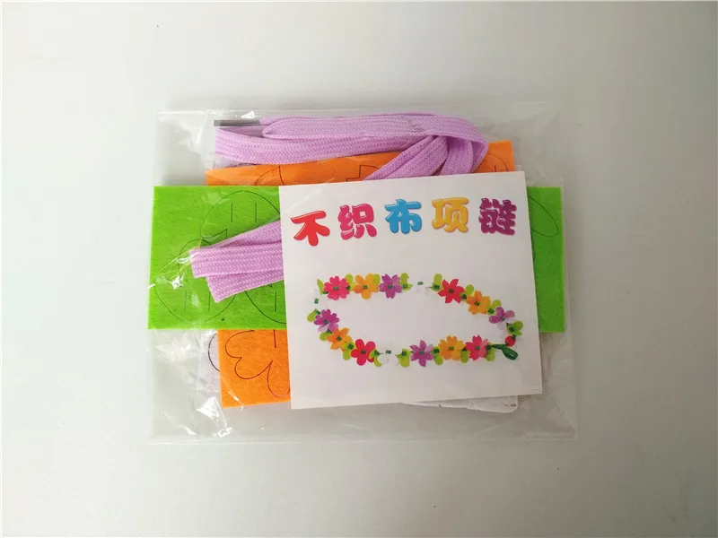 Happyxuan 4 шт./лот войлочное ожерелье с цветами из ткани ручной работы DIY художественные поделки игрушки Детский венок детский сад творческие игрушки для девочек