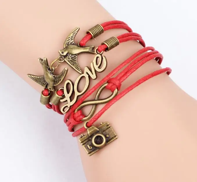 Высокое качество Горячее 1 шт Плетеный Розовый цвет кожаный Воск шнур символ