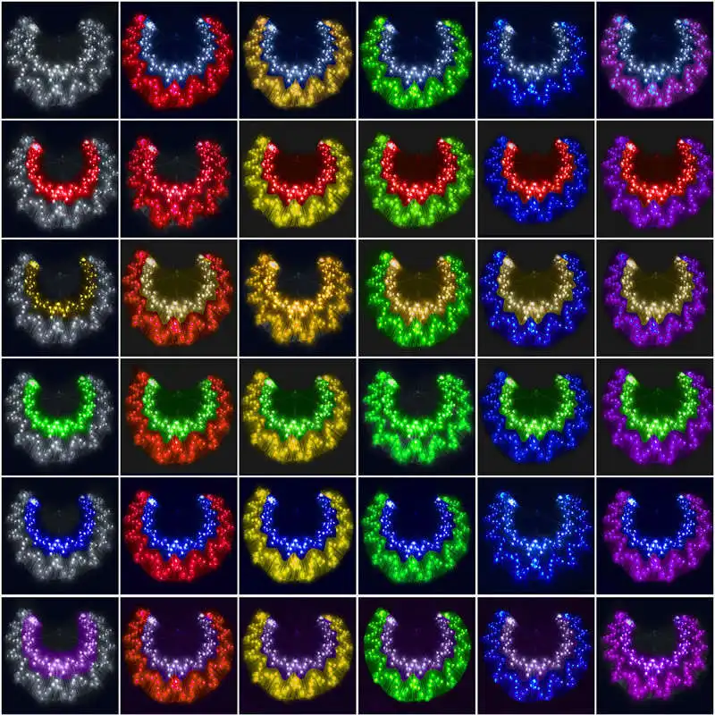 Живота Танцы крылья Красочный светодиодный живота аксессуары Исиды 360 градусов