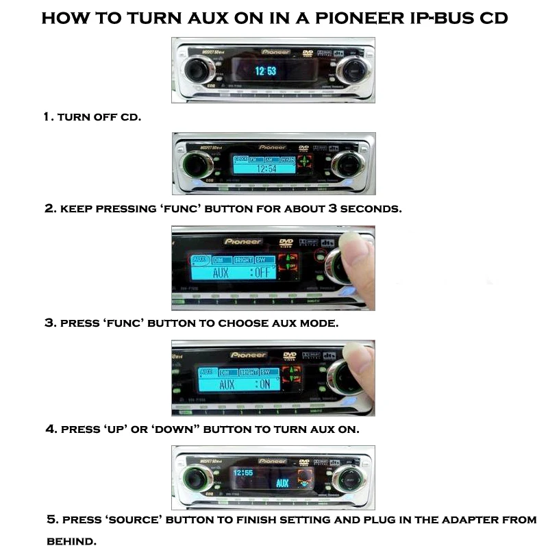Aux Входной адаптер для Pioneer car stereos с IP Bus CD changer вход подключения iPod MP3 и сотового