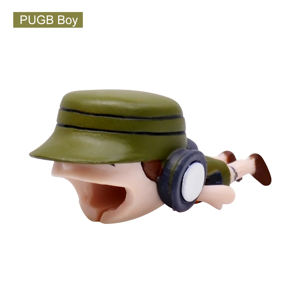 PUGB Boy CHIPAL милый мультфильм укус животное кабель протектор для iPhone USB кабель для передачи данных намотки аниме Bite Chompers Органайзер держатель телефона - Цвет: PUGB Boy