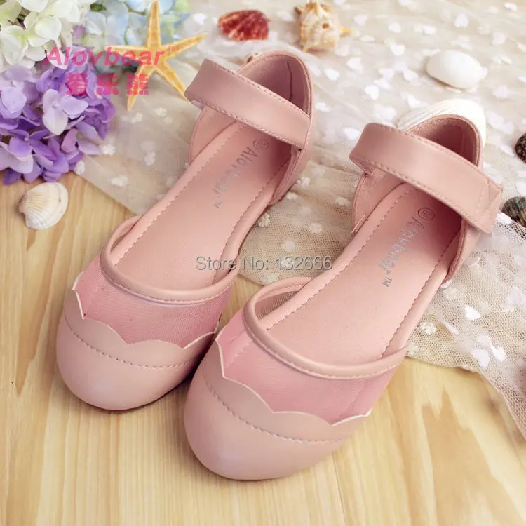 Весна и лето дети в обувь девочки сандалии полые кружево женское корейский