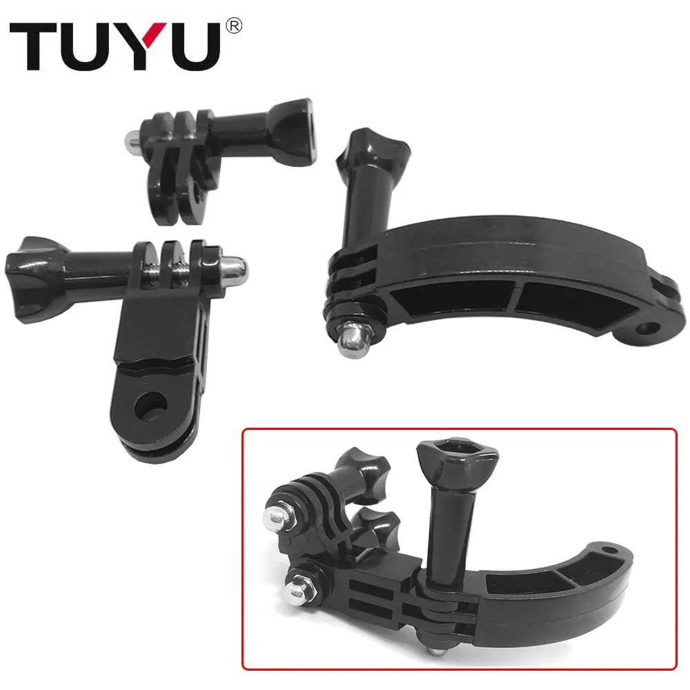 

Изогнутый удлинитель для шлема TUYU + поворотные соединительные винтовые цепи для крепления GoPro Hero 9 8 7 6 5 для камеры SJCAM Xiaomi Yi EKEN