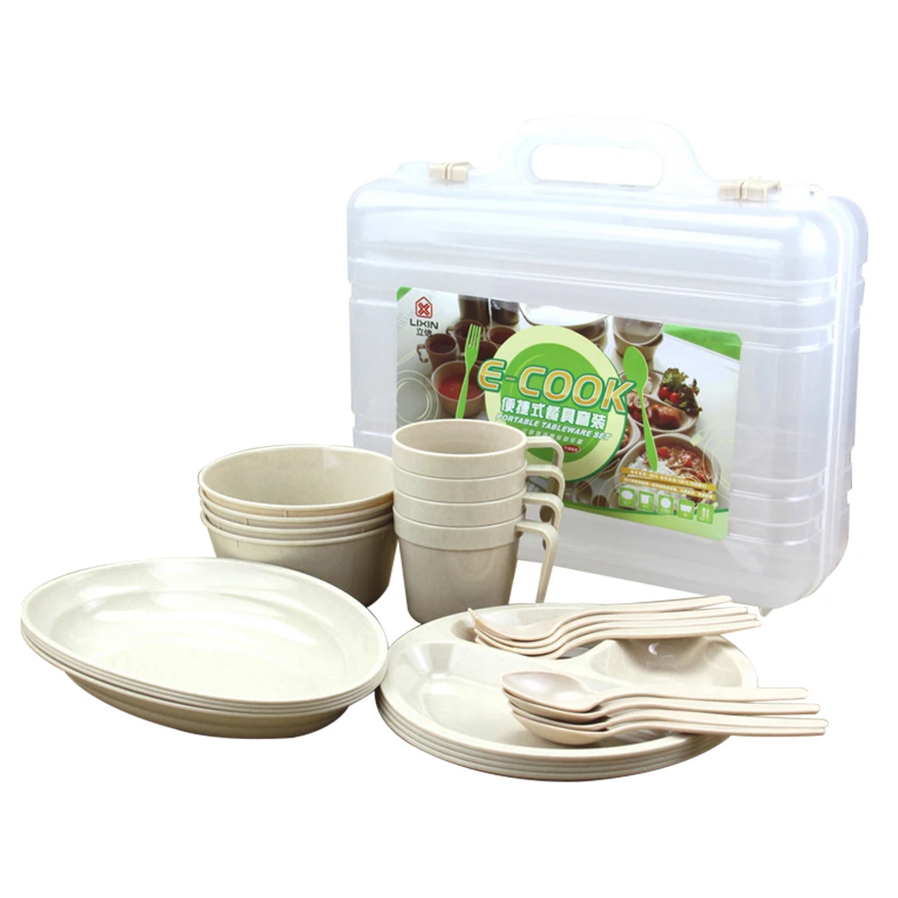 24 шт легкий барбекю ужин Практичный Прочный термостойкий набор столовых