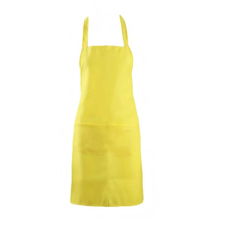 gold yellow Кухонные фартуки для приготовления пищи из хлопка и полиэстера, Кухонные фартуки для женщин, фартуки для официанта, кафе, магазина, фартуки для барбекю, парикмахеров - Цвет: gold yellow
