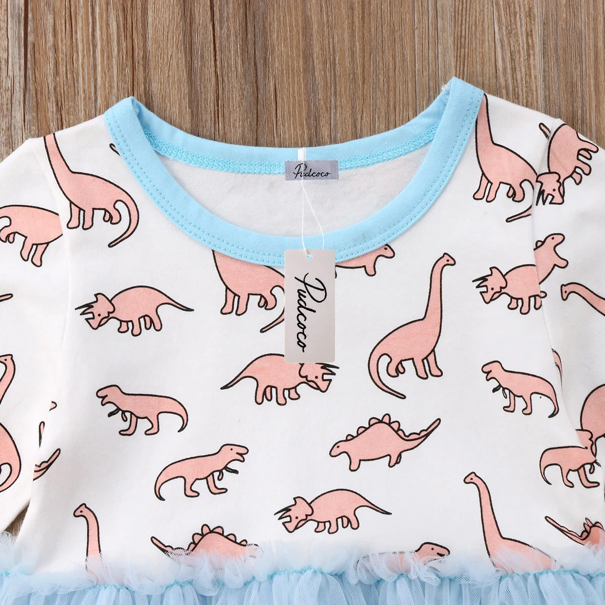 US STOCK Princess Kids Baby Girl Blue Dress Cartoon Animals Print Birthday Wedding Clothes Long Sleeve Tutu New Party | Детская одежда