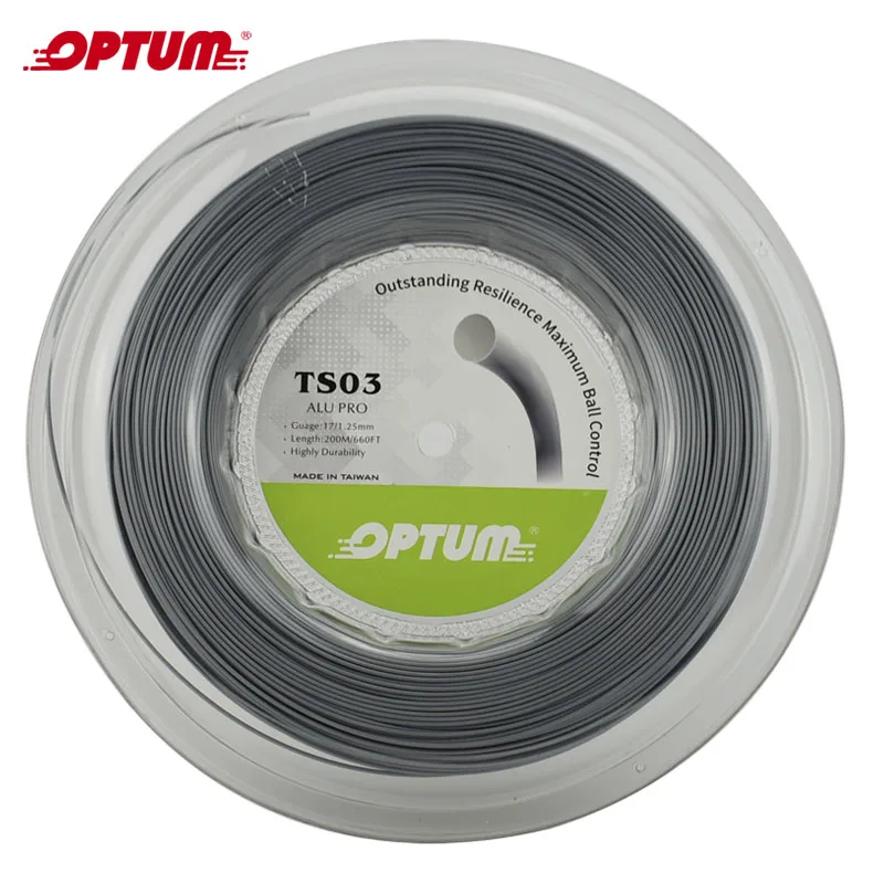 GRAY 1 Катушка OPTUM TS03 струна для теннисной ракетки guarge 17(1,25 мм) полиэстер тренировочные ракетки строка 200 м/катушка - Цвет: GRAY