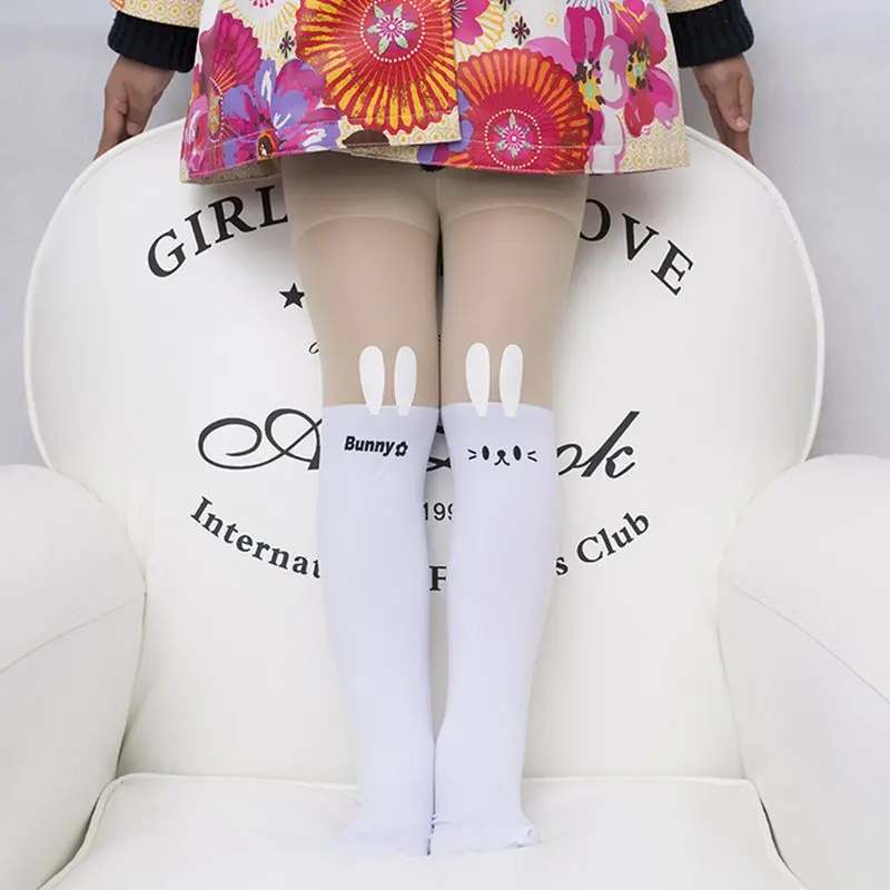 Детские девушки Колготки Мода Мультфильм Лоскутное Высокое Качество Kitty Медведь