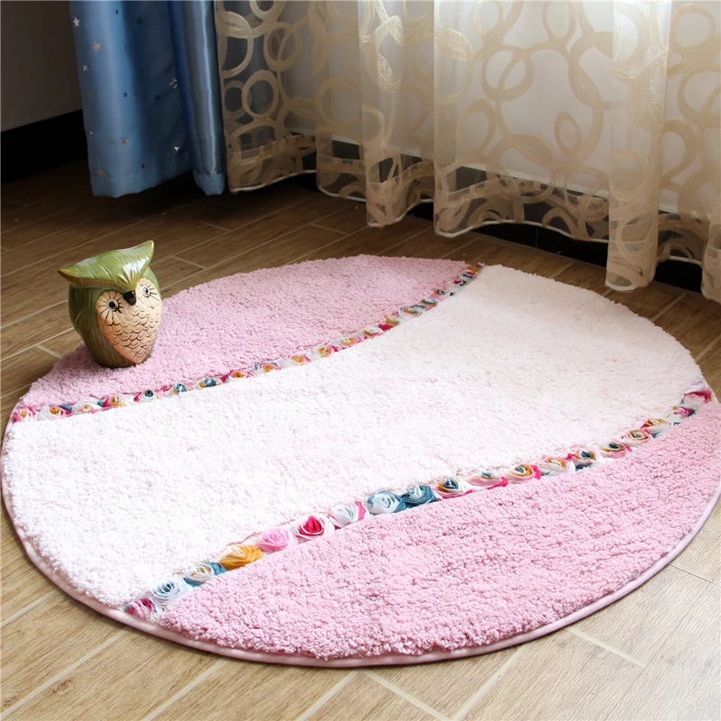 

90CM Round Carpets For Living Room Pastoral Bedroom Area Rug Home Hallway Doormat Computer Chair Rugs And Carpets Bath Mat