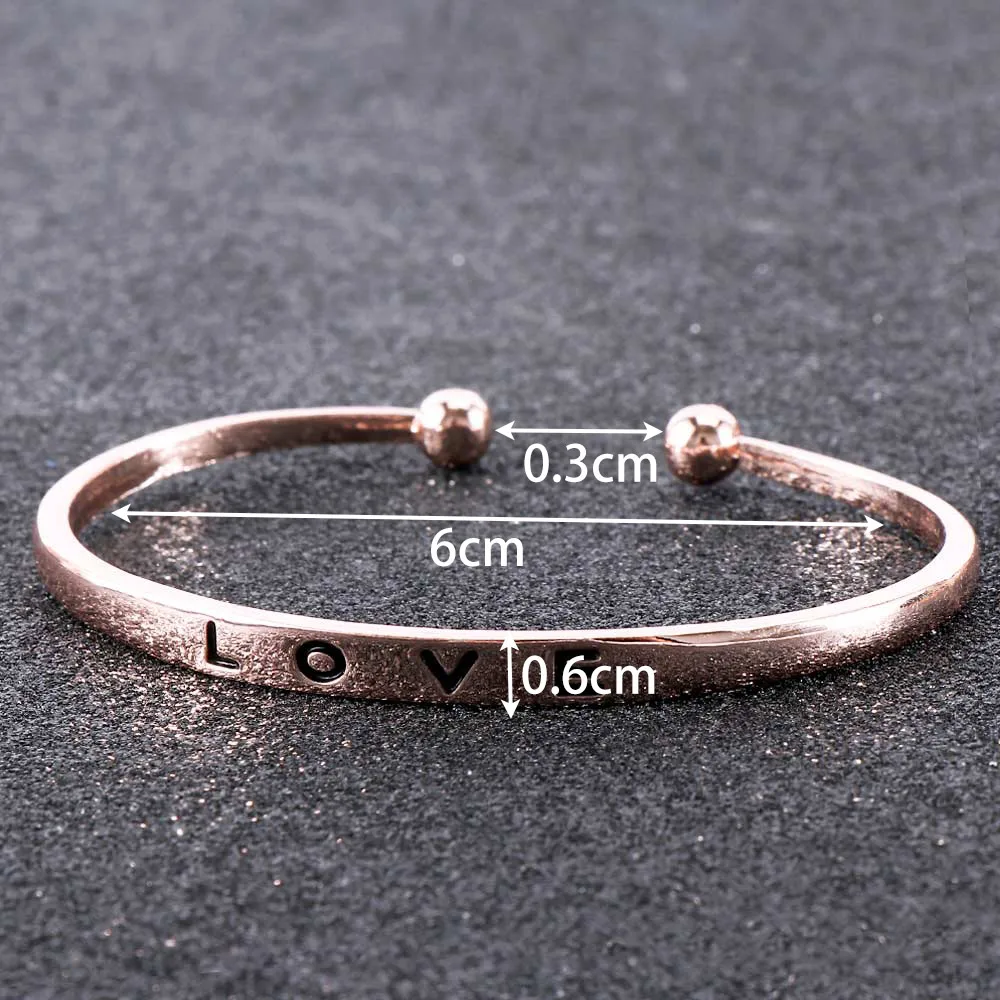 1 шт. Модный стильный женский и мужской винтовой Браслет манжета с надписью Love