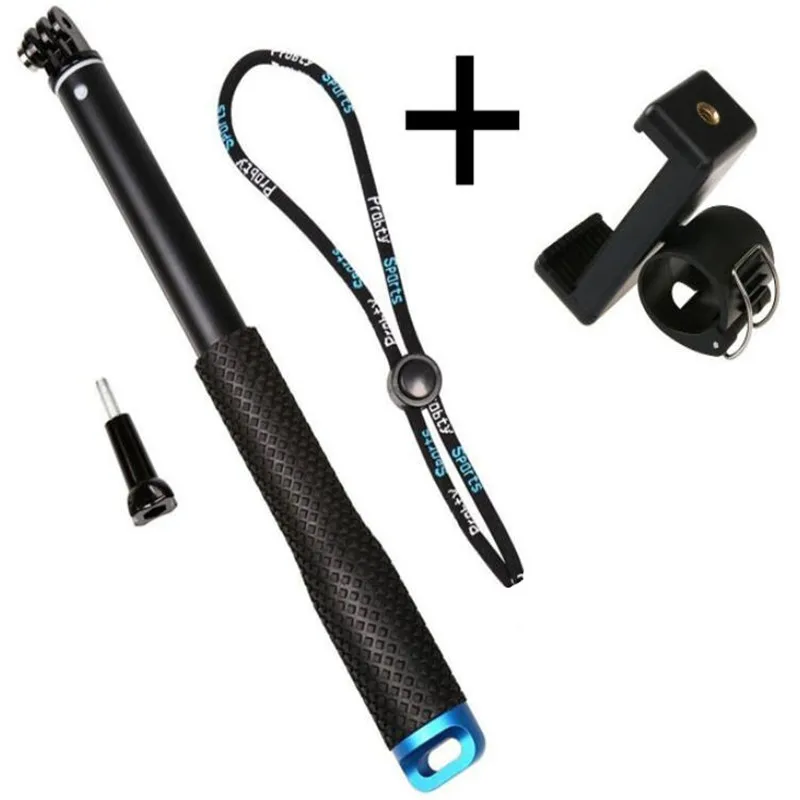 Blue Clip Go Pro 7 8 монопод Palo селфи палка Штатив для GoPro Hero 7 6 5 ручной селфи Pau De Selfie для Xiaomi Yi Eken Sjcam Dji Osmo - Цвет: Blue Clip