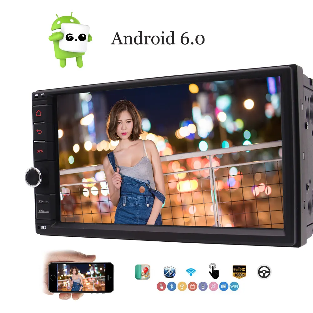 Автомагнитола 2 Din Android In Dash GPS SAT Bluetooth навигация 7 &quotHD сенсорный экран MP5