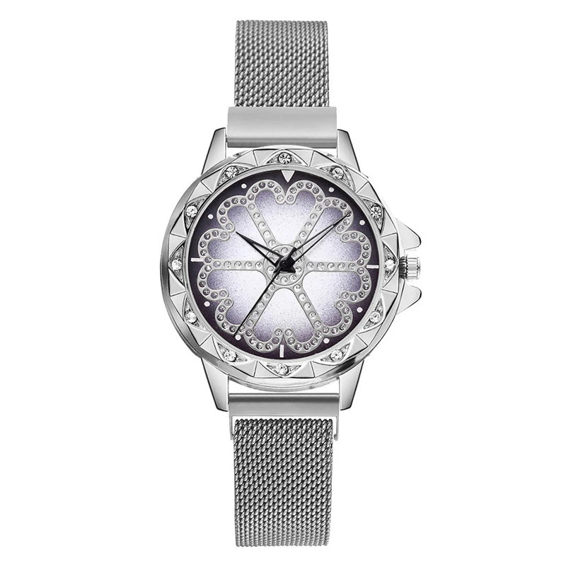 Роскошные женские наручные часы розового золота с магнитом звездного неба