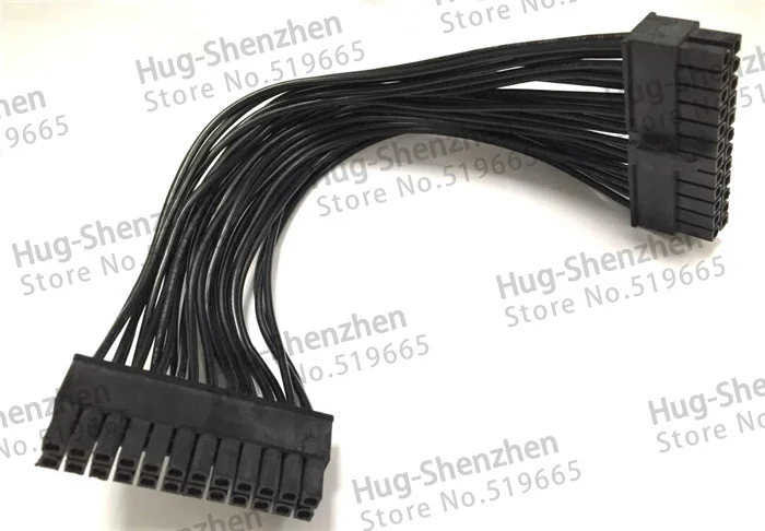 2 шт. Высокое качество Черный 24Pin male to 24 Pin ATX БЛОК ПИТАНИЯ Кабель Удлинитель 18AWG 20