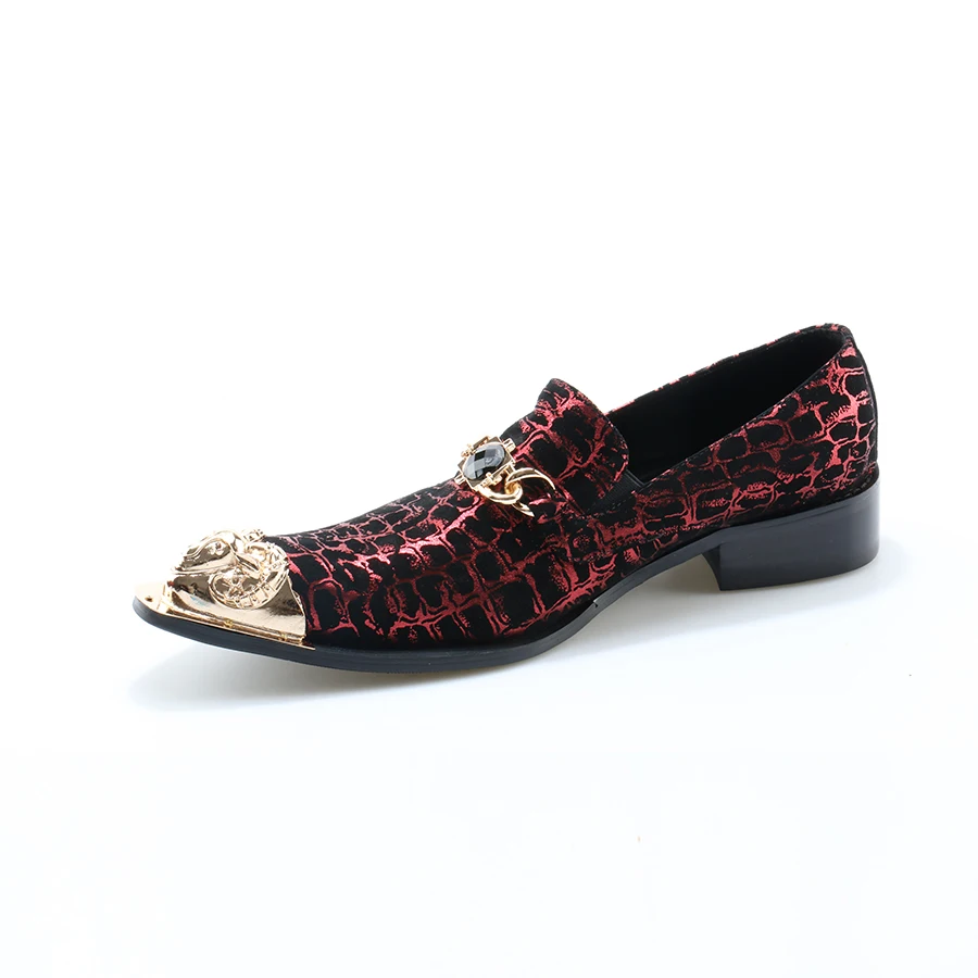 OKHOTCN/Chaussure Homme итальянская обувь мужские кожаные красные свадебные туфли с