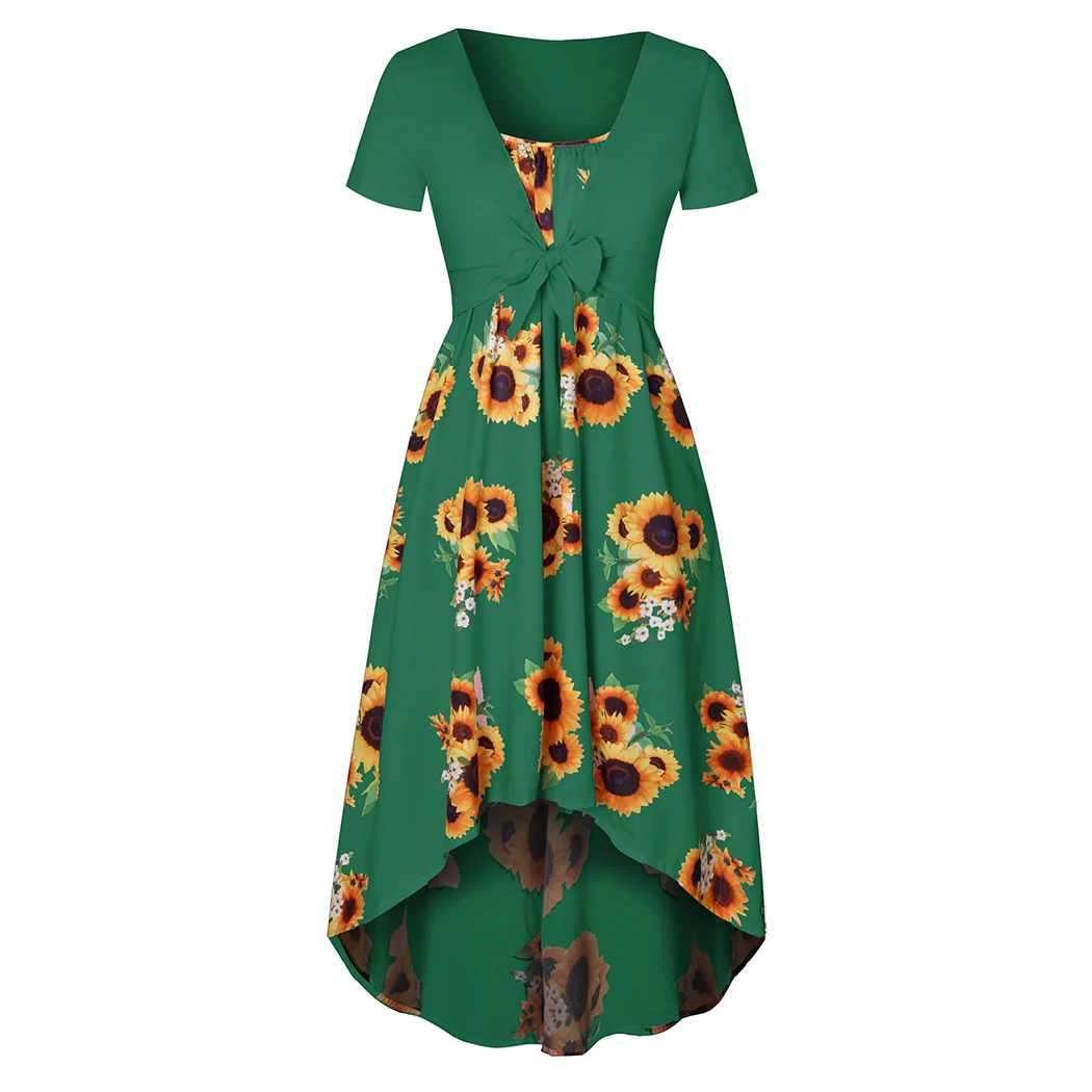 Женское платье трапеция с подсолнухами на бретельках комплект из 2 предметов