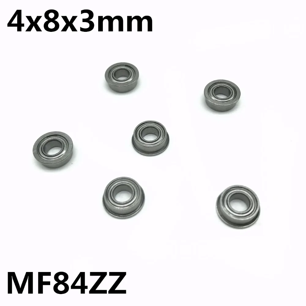 10Pcs MF84ZZ 4x8x3 mm Flange Bearings Deep Groove Ball Bearing High Quality MF84