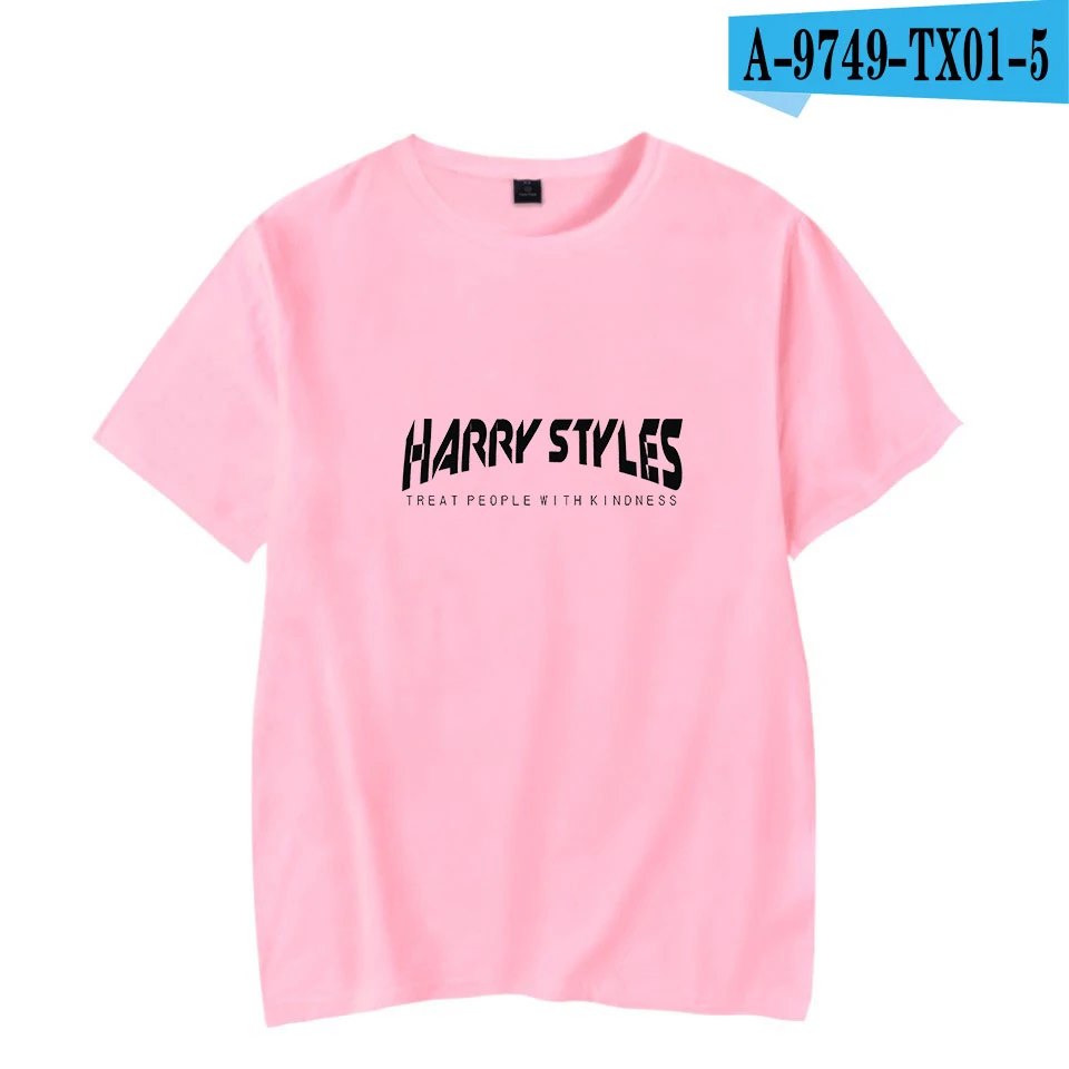 pink Harry Styles, летние футболки для женщин/мужчин с коротким рукавом, модные футболки с принтом, модные повседневные футболки - Цвет: pink