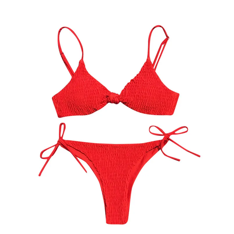 Сексуальный женский однотонный купальник с высокой талией открытая спина