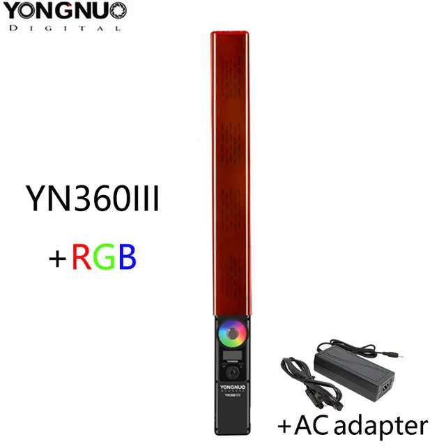 Красный YONGNUO YN360 III ручной светодиодный светильник для видео с сенсорным регулированием Bi-colo 3200k до 5500k RGB цветовая температура с пультом дистанционного управления для youtube - Цвет: Красный