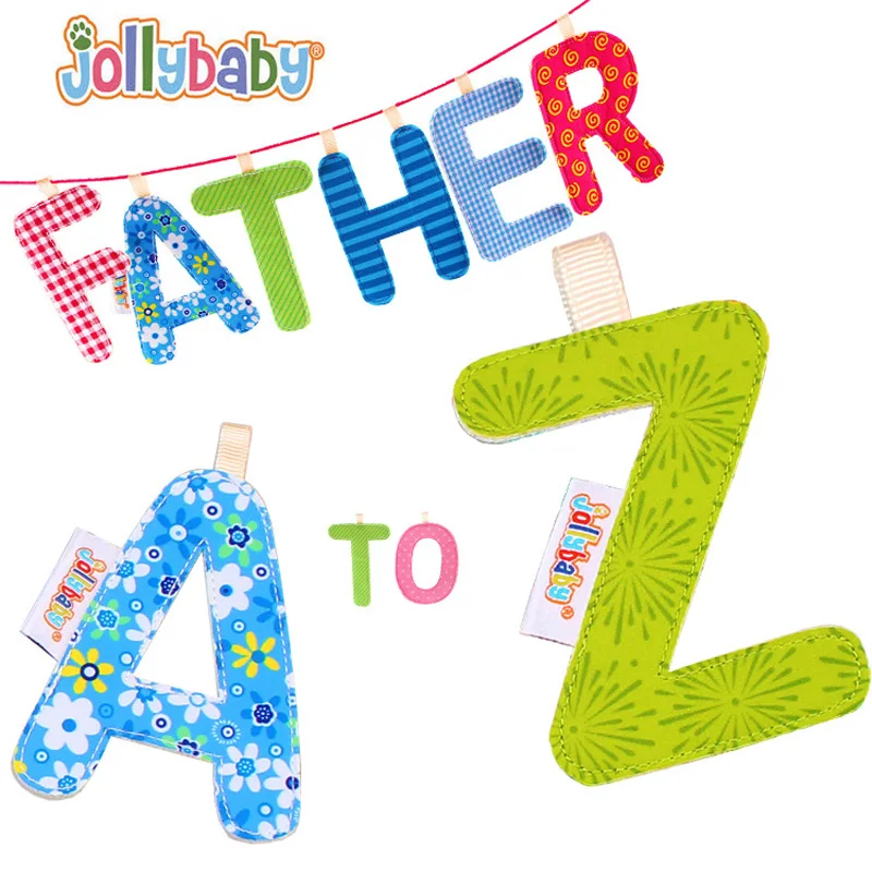 Jollybaby Baby A To Z 26 Alphabet Letter Colorful Cloth Book Crib Bed Stroller Hanging Bumper Early Education Development Toys | Игрушки и
