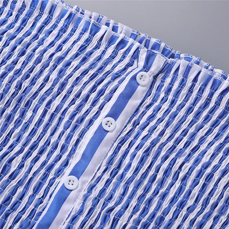 Сексуальные женские топы с открытыми плечами блузки летние и осенние в полоску