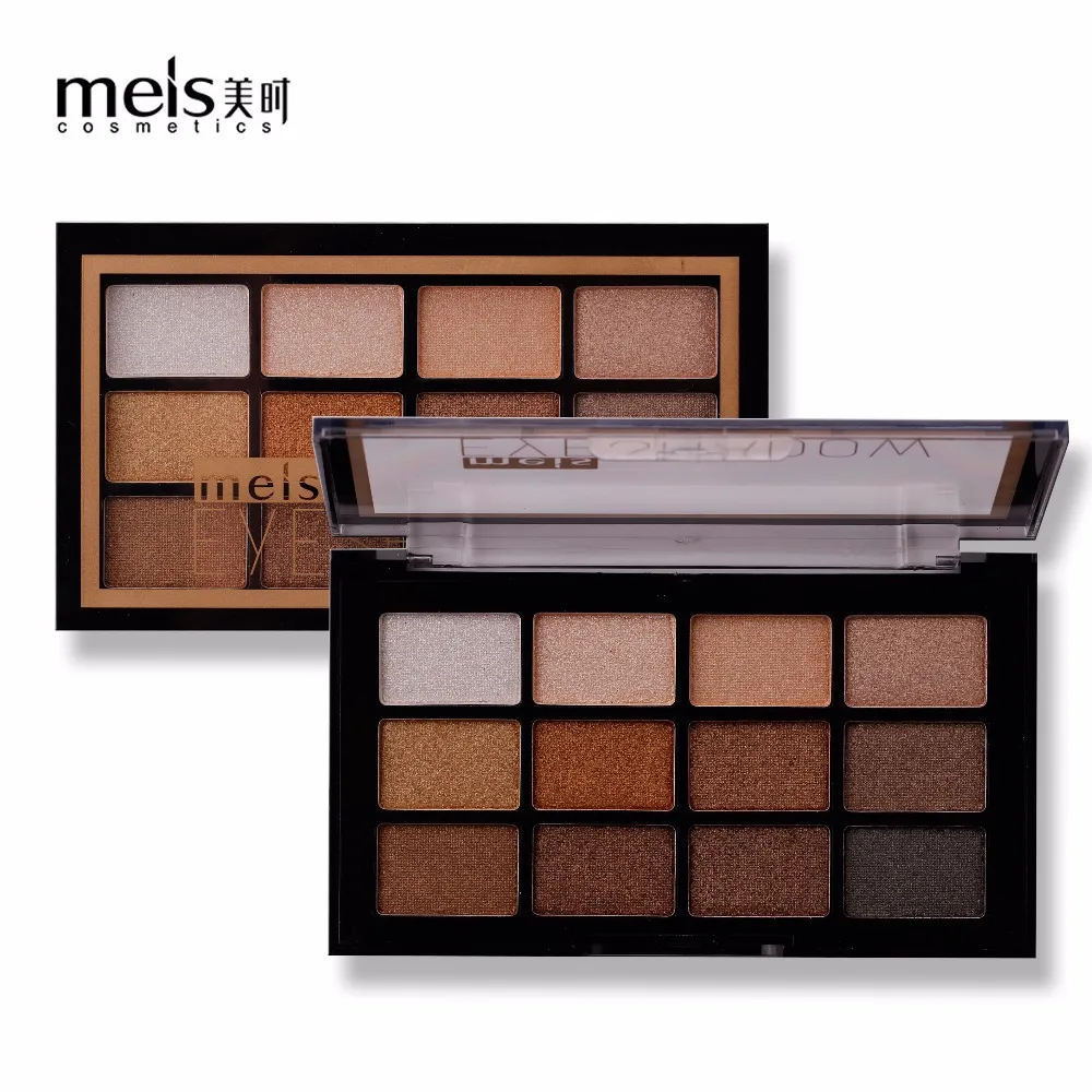 MEIS beauty, глазурованная, 12 цветов, Обнаженная, сияющая палитра теней для век, макияж, блеск, пигмент, дымчатые тени для век, палитра, водостойкая косметика