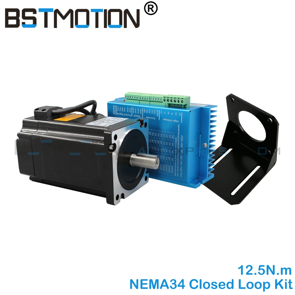 Nema 34 12.5N.m шаговый двигатель с замкнутой обратной связью мотор комплект Hybird