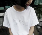 Футболка с рисунком Plug and socket harajuku kawaii, японская рубашка, женские модные футболки, топы в стиле гранж, эстетическая цитата, хлопок, Готическая рубашка