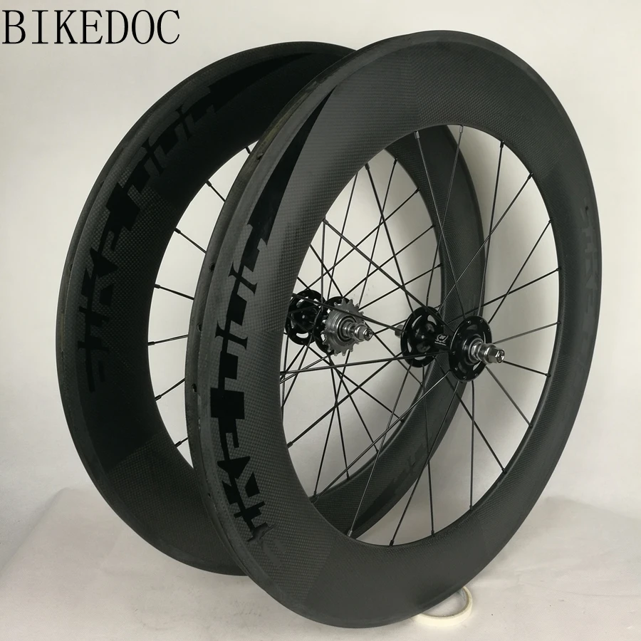 BIKEDOC 700c карбоновые колеса 88 мм фиксированное зубчатое колесо трубчатое 3 к Специальная карбоновые гусеничные колеса Быстрая колеса фикси