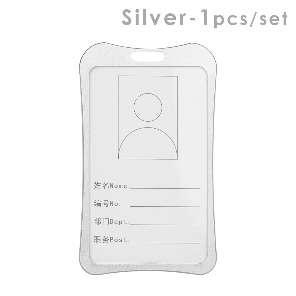 030 Silver 1 шт. вертикальный алюминиевый сплав рабочие Визитницы визитница визитная карточка ID бейдж ремешок-держатель аксессуары для офиса - Цвет: 030 Silver