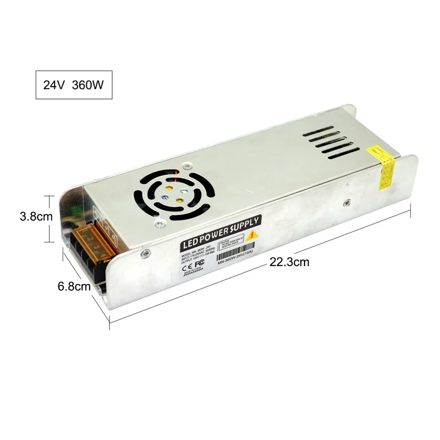 Светодио дный Питание DC12V 24 В 60 Вт 120 150 200 250 360 светодио драйвер AC190-240V